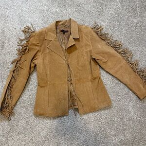 Vintage Leather Womens Western Fringe Jacket Large